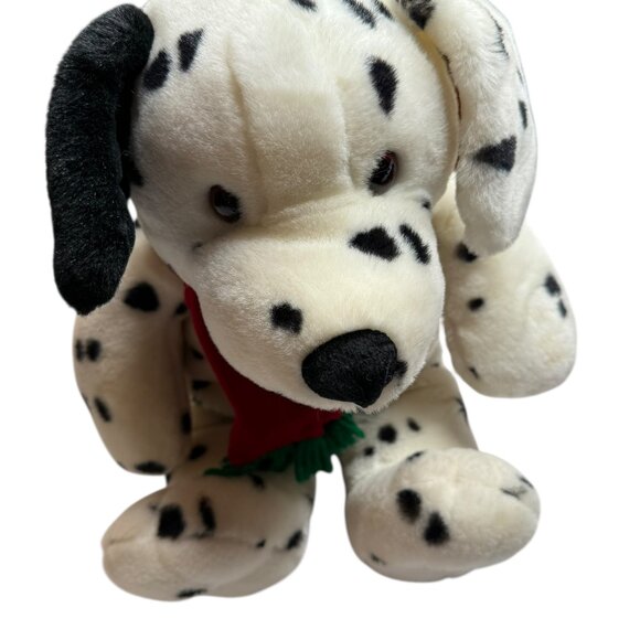 Commonwealth Dalmation Dog Plush Puppy Stuffed Animal Christmas Red Scarf - Picture 1 of 11